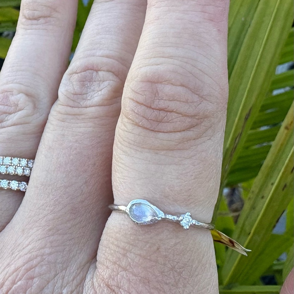Misa Jewelry Guiding Light White Gold Ring Size 6.5